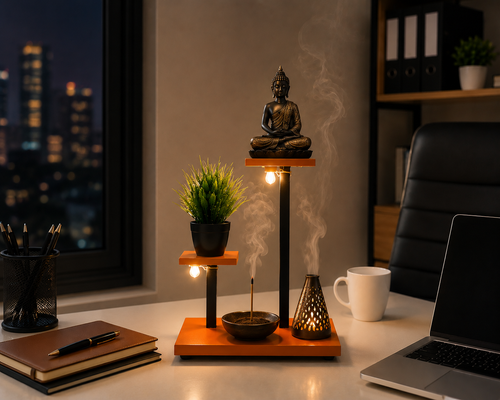 FT3 Light Buddha Incense & Plant Stand Decor