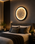 3D Moon Wall Light (Warm Orange Glow) – 12and 24 Inch LED Decorative Wall Lamp for Bedroom, Living Room & Home Decor
