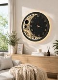 Premium Moon Phase Wall Clock with LED Glow