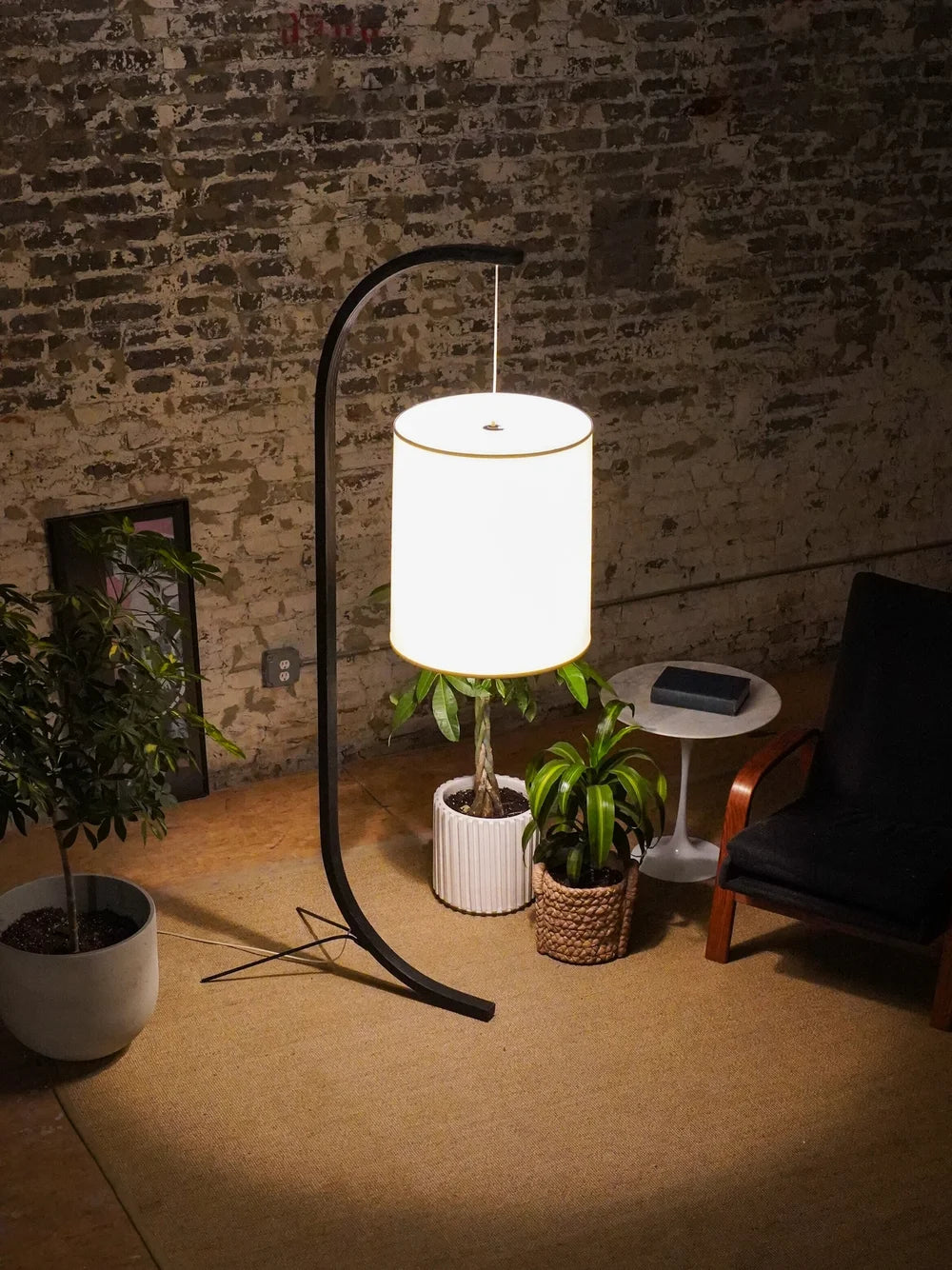 Marshall Modern Table Lamp Bronze Metal Open Window White Rectangular Shade For Living Room Family Bedroom Bedside