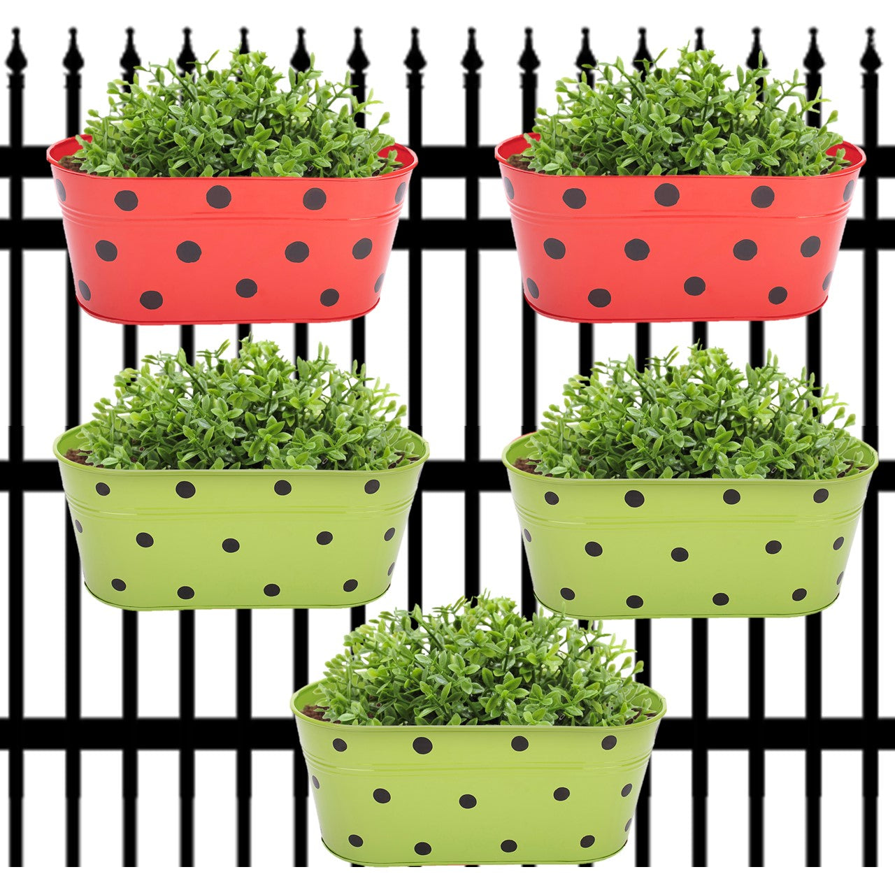 Oval Polka Dot Balcony Railing Planter