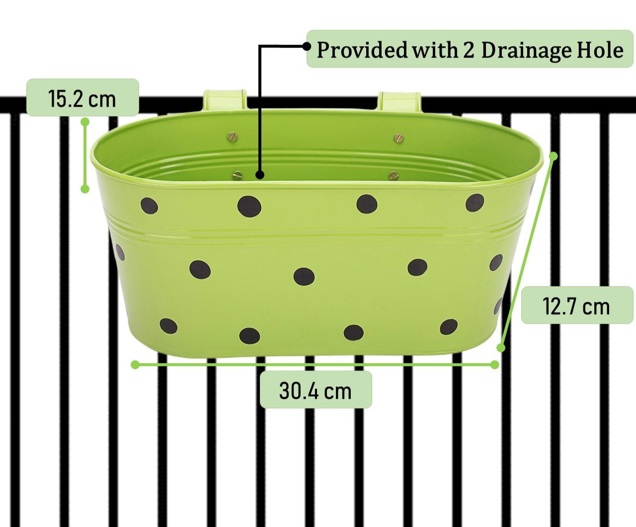 Oval Polka Dot Balcony Railing Planter