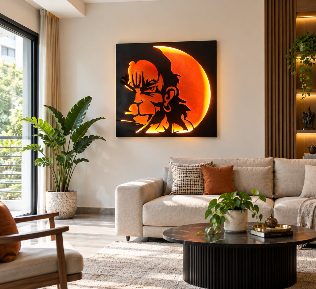 Lord Hanuman LED Wall Art | Premium Backlit Religious Home Decor