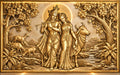 Divine Radha Krishna 3D Golden Wall Art with LED Backlight