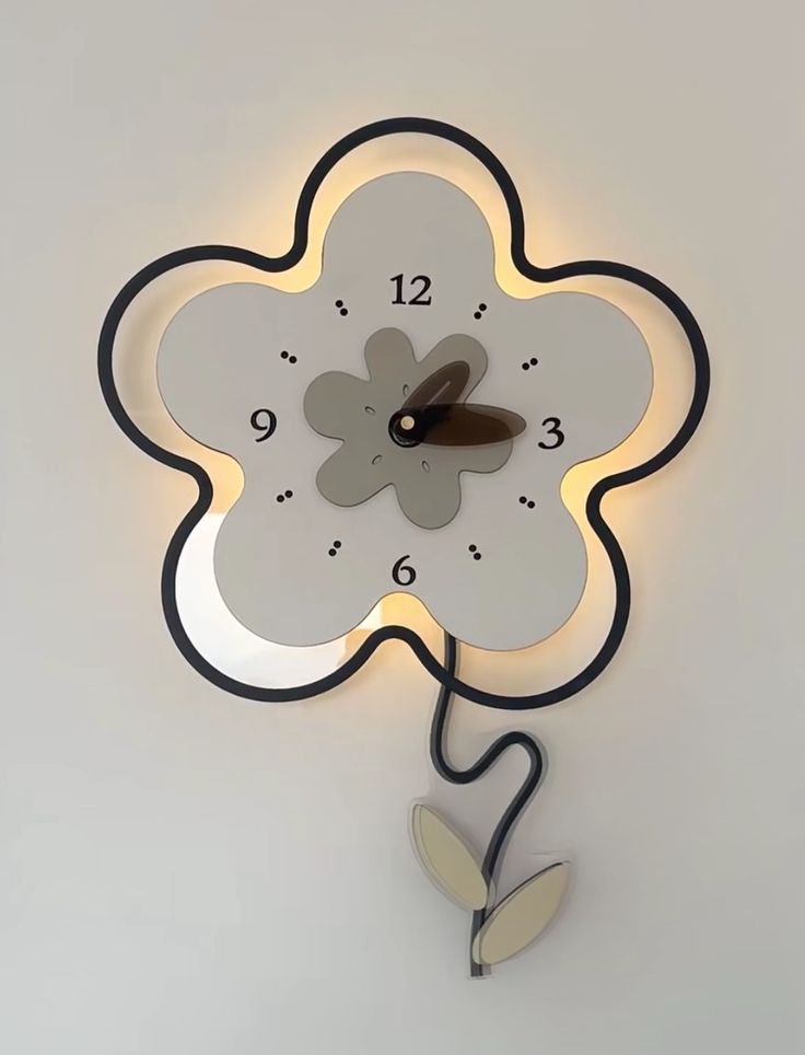 🌸 Cute Flower LED Wall Clock for Kids