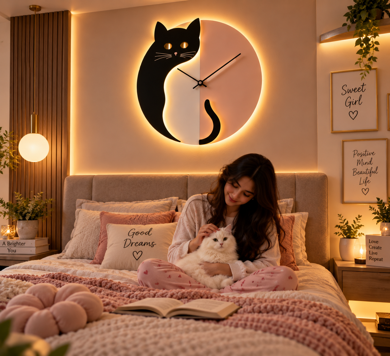 🐱 Cute Cat Designer Wall Clock