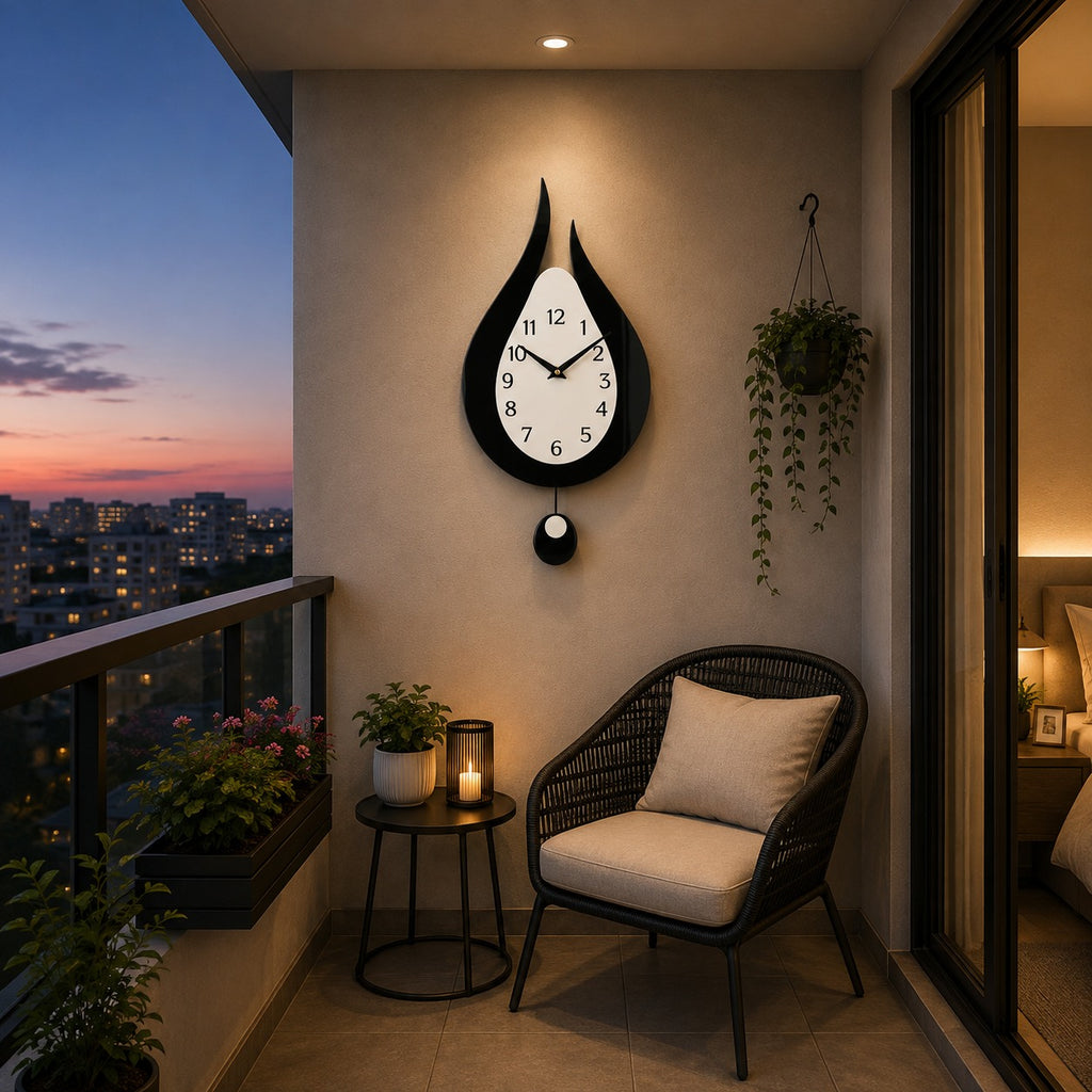 Elegant Flame Design Wall Clock 🖤