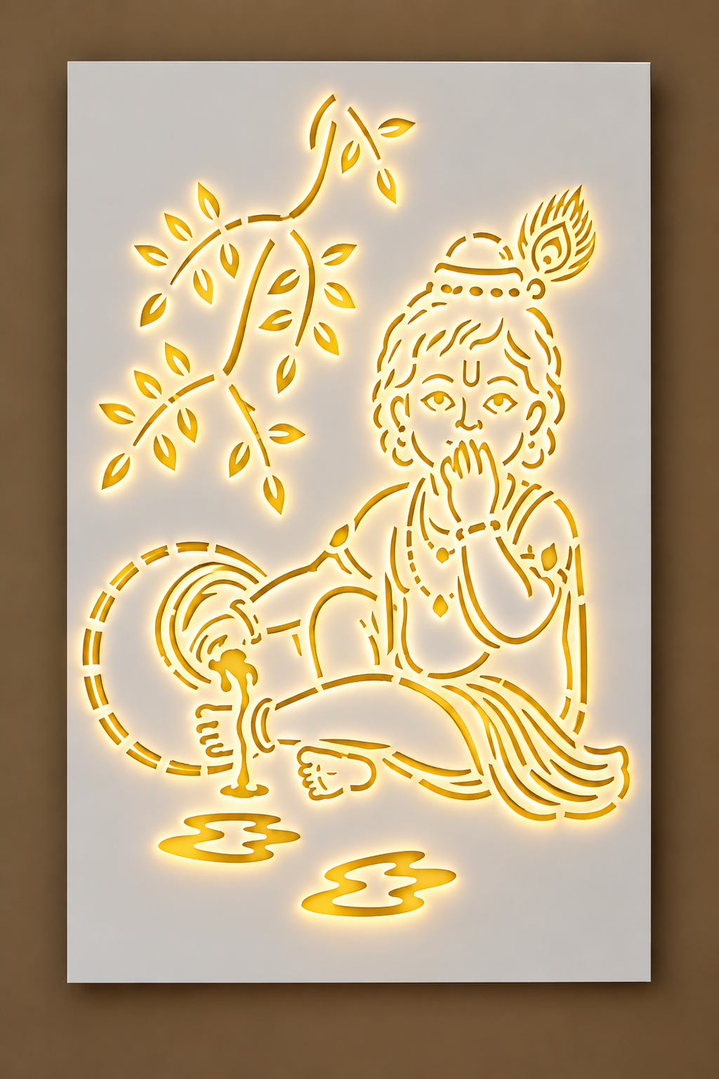Bal Krishna LED Wall Art – Divine Kanha Backlit Wall Panel