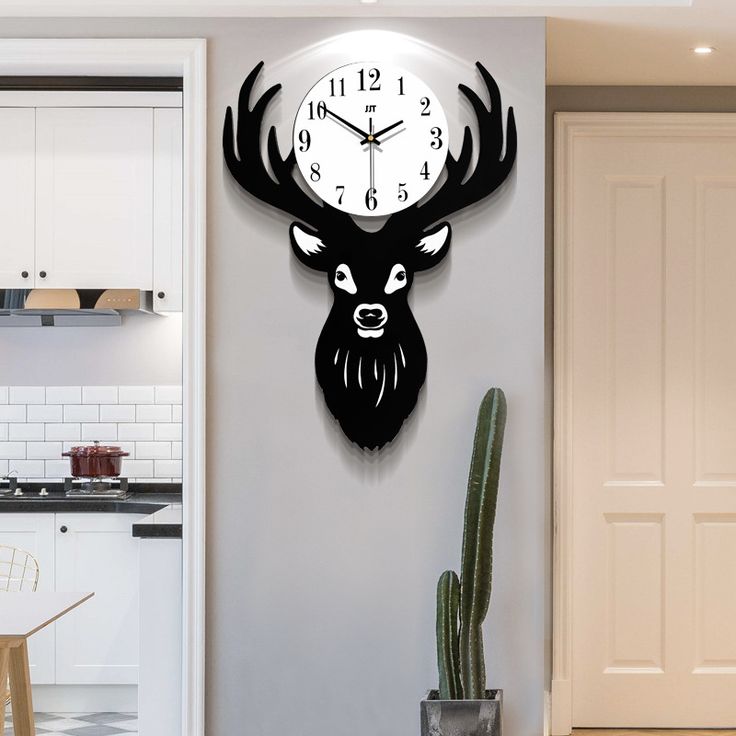 Deer Head Wall Clock – Modern Statement Decor 🦌⏰