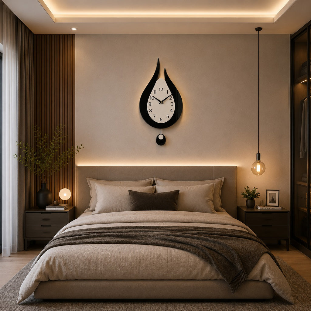Elegant Flame Design Wall Clock 🖤