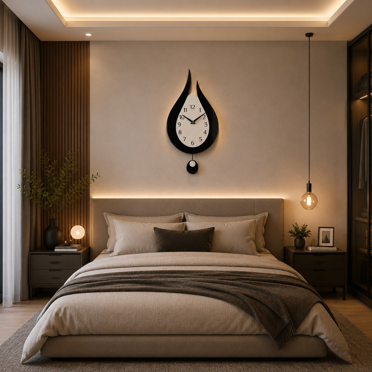 Elegant Flame Design Wall Clock 🖤