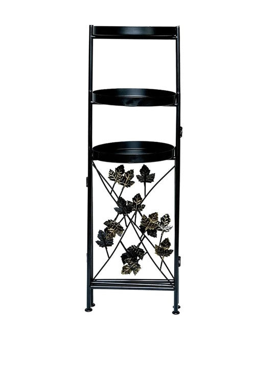 Black 3 Tier Flower Pot Holder Shelf Pot Organizer