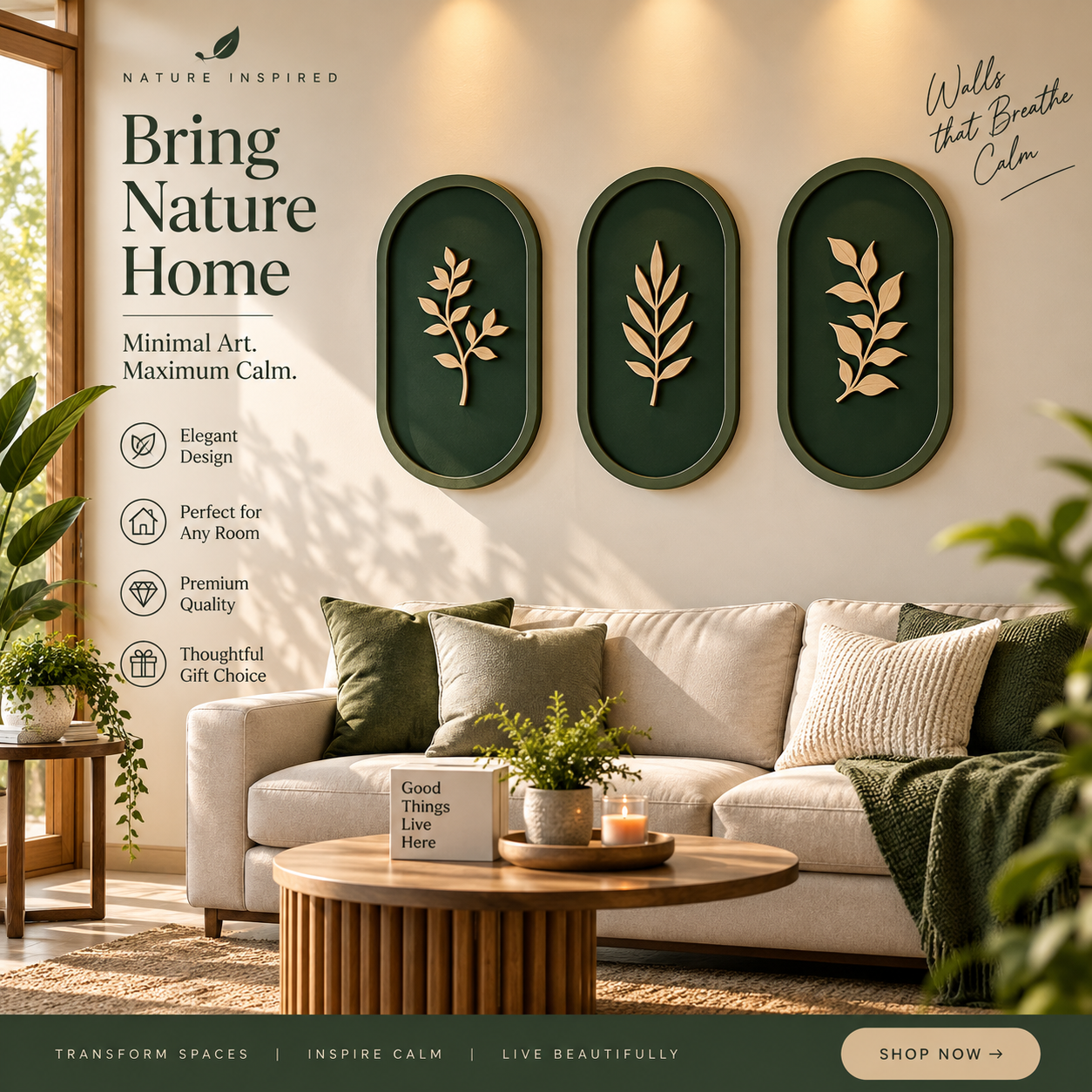 Modern Botanical Leaf Wall Art Set 🌿