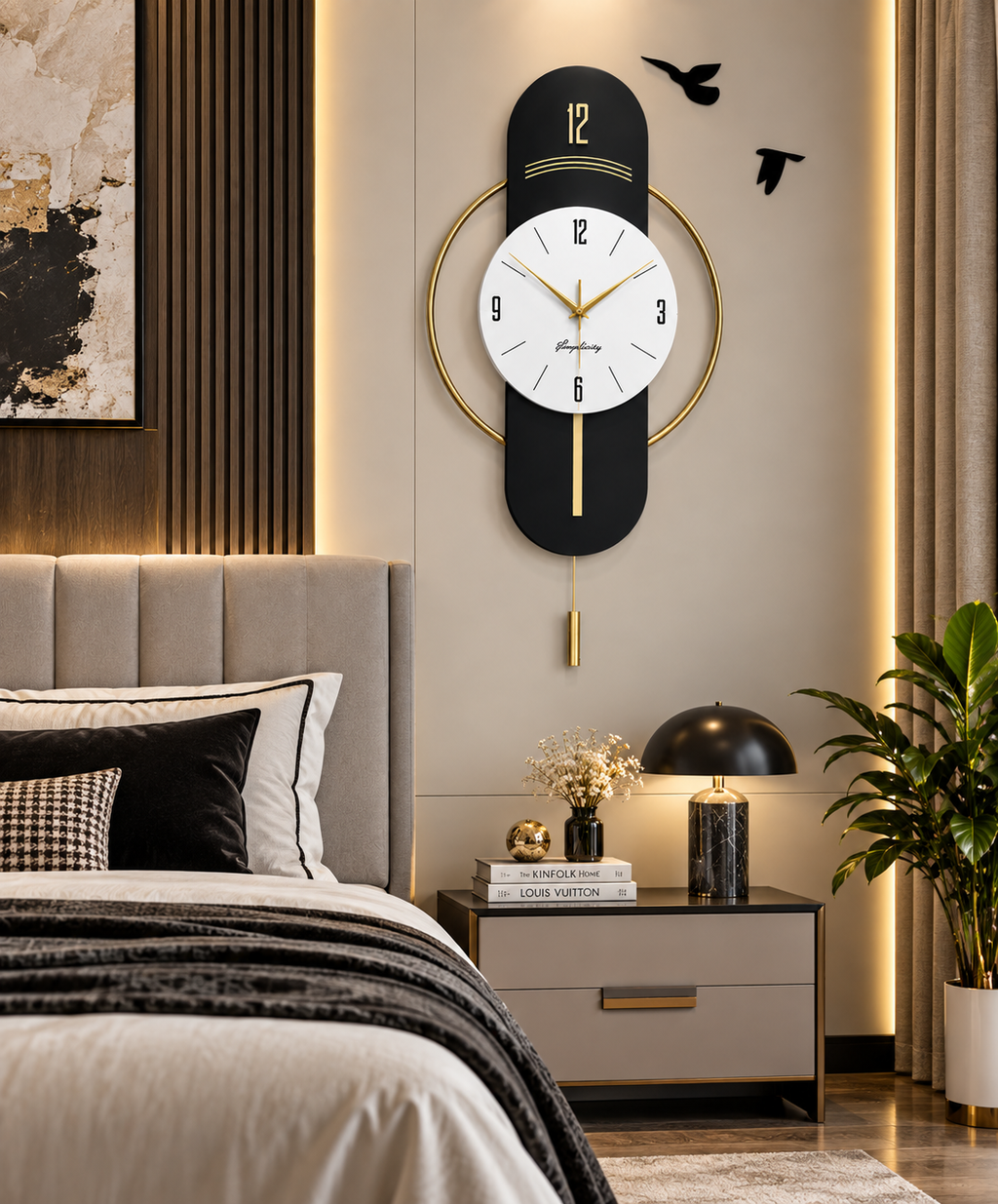 Modern Black & White Designer Wall Clock