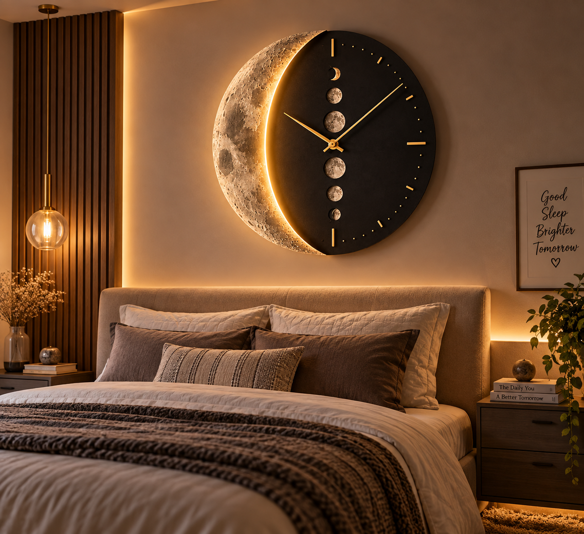 🌙 Luxury Moon Phase Wall Clock