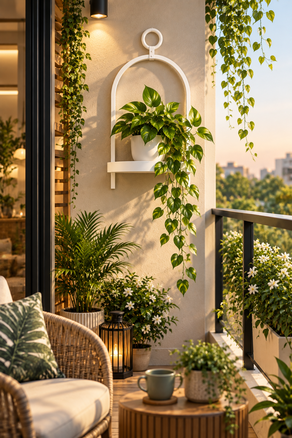 Arca White Wall Planter Shelf