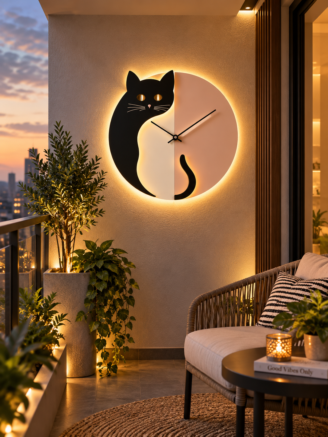 🐱 Cute Cat Designer Wall Clock