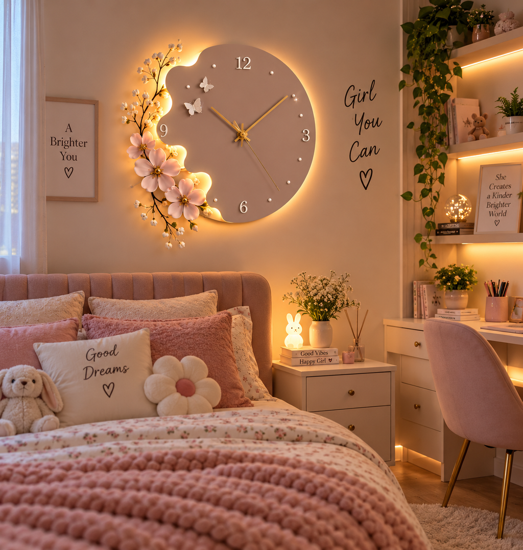 🌸 Elegant Floral Designer Wall Clock