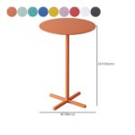 Scandinavian round metal side table with plinth base, standard height