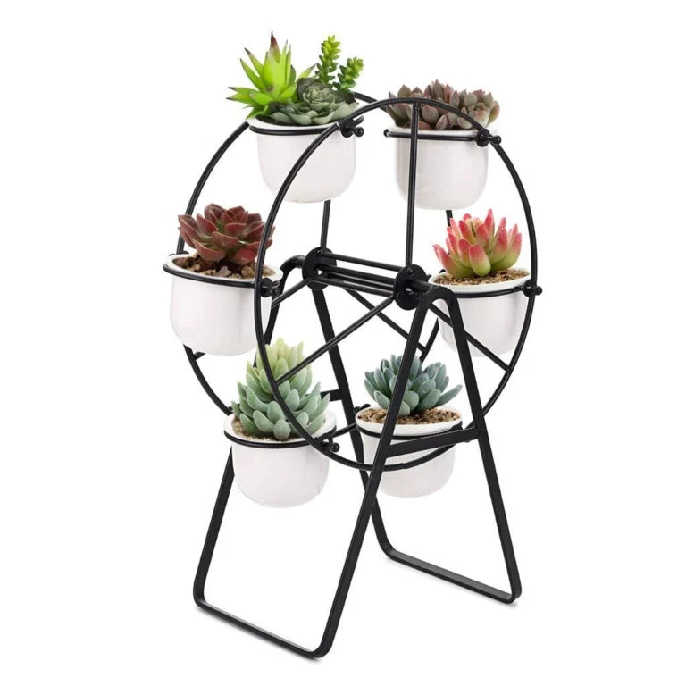 Ferris Wheel Planter Succulent Plant Stand with 6 Flower Pot, Succulent Plant